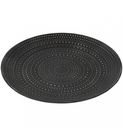 Black Jamala Dot Decor Plate