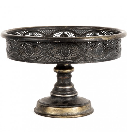 Elemental Pressed Metal Footed Bowl