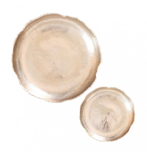 Decorative Champagne Round Plates 2 Pieces