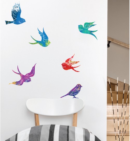 Zen Birds Wall Decal (Set of 6)