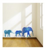 Watercolor Elephant Family Wall Decal