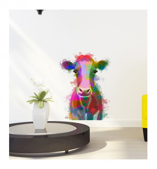 Rainbow Cow Wall Sticker