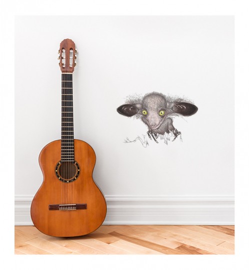 Spooky Creature with Big Eyes Wall Sticker