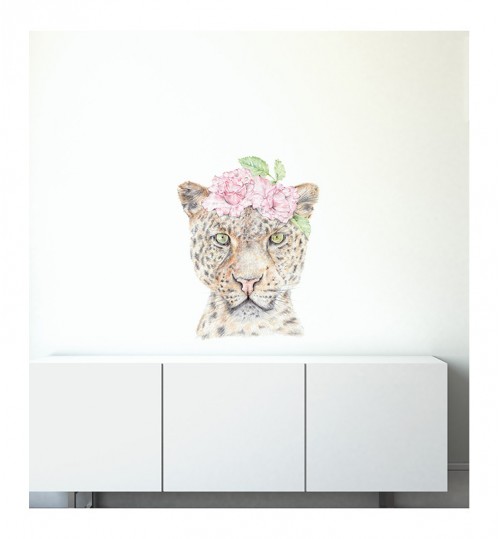 Ava The Leopard Face Wall Sticker