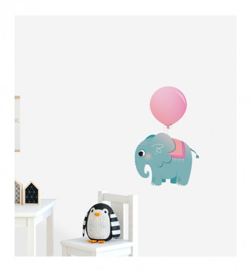 Elephant With Big Balloon Wall Sticker