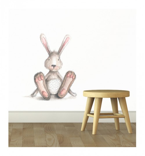 Bunny With Big Feet Wall Sticker