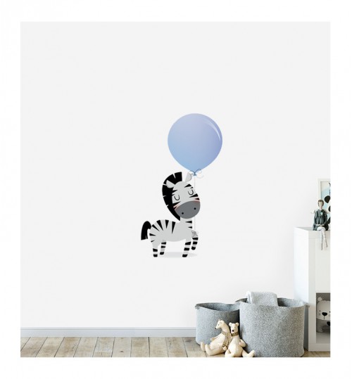 Zebra With Big Balloon Wall Sticker