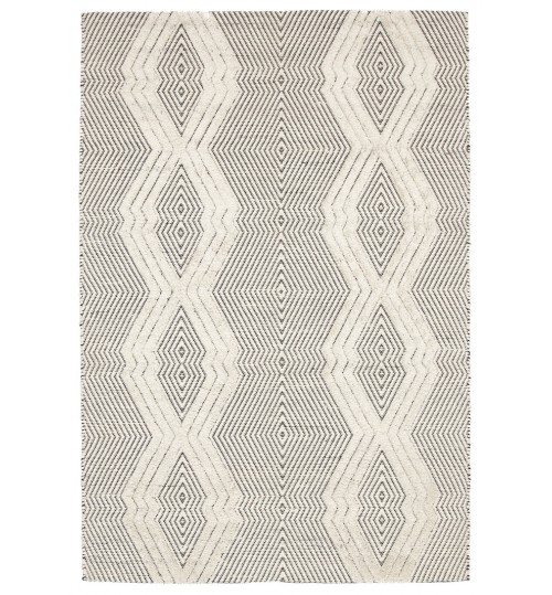 Mitchell Bone Black Hand Loomed Rug