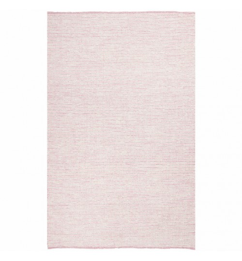 Pink White Felted Wool Scandi Rug