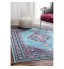 Blue Power Loomed Cotton Blend Rug